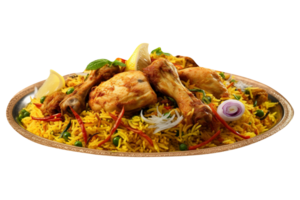 delicioso pollo Biryani aislado en transparente antecedentes png