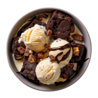 Yummy brownies ice cream isolated on transparent background png