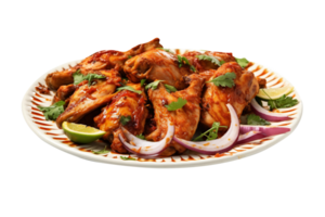 Tasty chicken tandoori isolated on png background