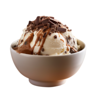 Yummy moose track ice cream isolated on transparent background png