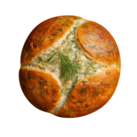 Freshly baked bread loaf on png background