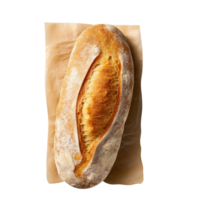 Freshly baked bread loaf on png background