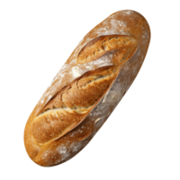 Freshly baked bread loaf on png background