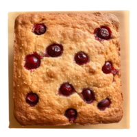 Freshly baked cranberry bread loaf on png background