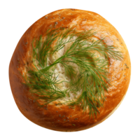 Freshly baked bread loaf on png background