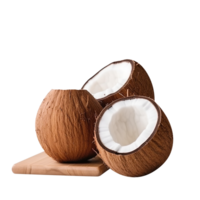 broken coconuts on a transparent background png