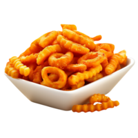 Delicious Homemade kurkure snack on png background