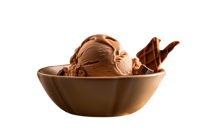 Tasty chocolate ice cream isolated on transparent background png