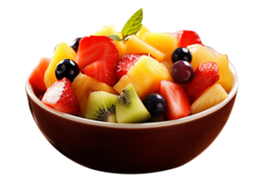 Fresh tasty mix fruit salad isolated on transparent background png