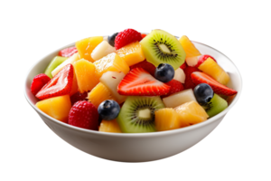 Fresh tasty mix fruit salad isolated on transparent background png