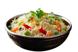 Delicious mutter pulao isolated on transparent background png