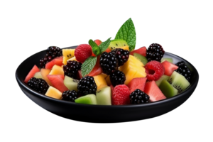 Fresh tasty mix fruit salad isolated on transparent background png