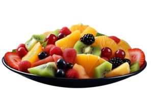 Fresh tasty mix fruit salad isolated on transparent background png