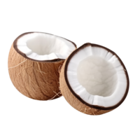 cassé noix de coco sur une transparent Contexte png