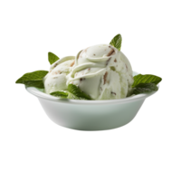 Yummy peppermint ice cream isolated on transparent background png