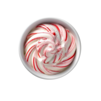 Yummy red peppermint ice cream isolated on transparent background png
