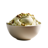 Tasty pistachio ice cream isolated on transparent background png