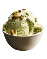 Tasty pistachio ice cream isolated on transparent background png