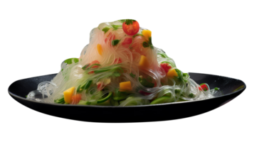 Rice glass noodles in a bowl on a dark background png