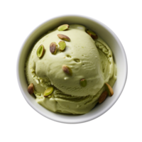 Tasty pistachio ice cream isolated on transparent background png