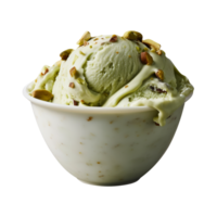 Tasty pistachio ice cream isolated on transparent background png