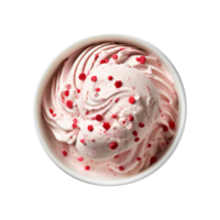 Yummy red peppermint ice cream isolated on transparent background png