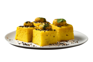 Gujarati Khaman Dhokla isolated on transparent background png