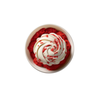 Yummy red velvet ice cream bowl isolated on transparent background png