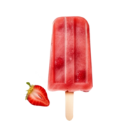 Tasty strawberry popsicle isolated on transparent background png