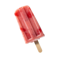 Tasty strawberry popsicle isolated on transparent background png