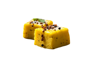 Gujarati Khaman Dhokla isolated on transparent background png