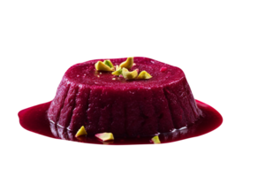 Homemade Beetroot Halwa with Pistachio garnish on transparent background png
