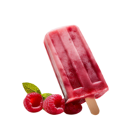 Tasty raspberry popsicle isolated on transparent background png