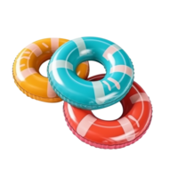 Multi color inflatable floats isolated on transparent background png