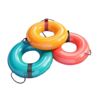 Multi color inflatable floats isolated on transparent background png