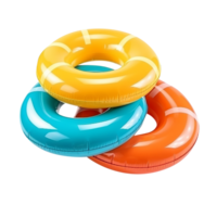 Multi color inflatable floats isolated on transparent background png