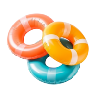 Multi color inflatable floats isolated on transparent background png