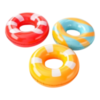 Multi color inflatable floats isolated on transparent background png