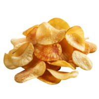Ridged potato chips isolated on transparent background png