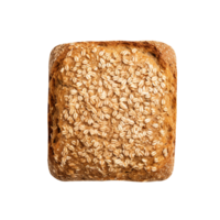 Freshly baked oat meal bread loaf isolated on transparent background png