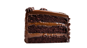 skiva av gott hemlagad choklad kaka på transparent bakgrund png