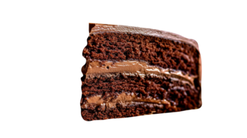 tranche de savoureux fait maison Chocolat gâteau sur transparent Contexte png