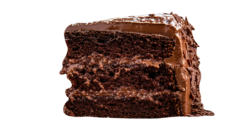 tranche de savoureux fait maison Chocolat gâteau sur transparent Contexte png