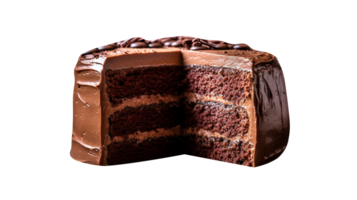 sabroso hecho en casa chocolate pastel en transparente antecedentes png