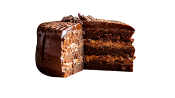 smakelijk eigengemaakt chocola taart Aan transparant achtergrond png