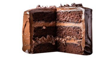 Tasty homemade chocolate cake on transparent background png