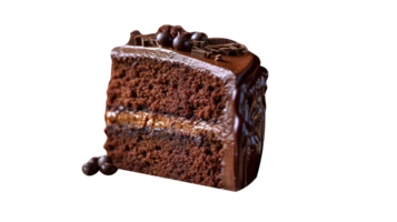 fatia do saboroso caseiro chocolate bolo em transparente fundo png