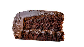 Slice of tasty homemade chocolate cake on transparent background png