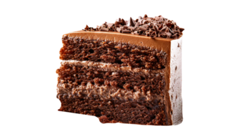 Slice of tasty homemade chocolate cake on transparent background png