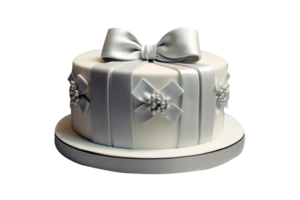 Decorated fondant cake isolated on transparent background png